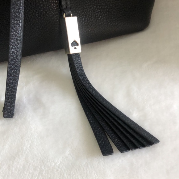 KATE SPADE New York Black Leather Backpack Purse Gold Hardware Logo Classic - Picture 5 of 16